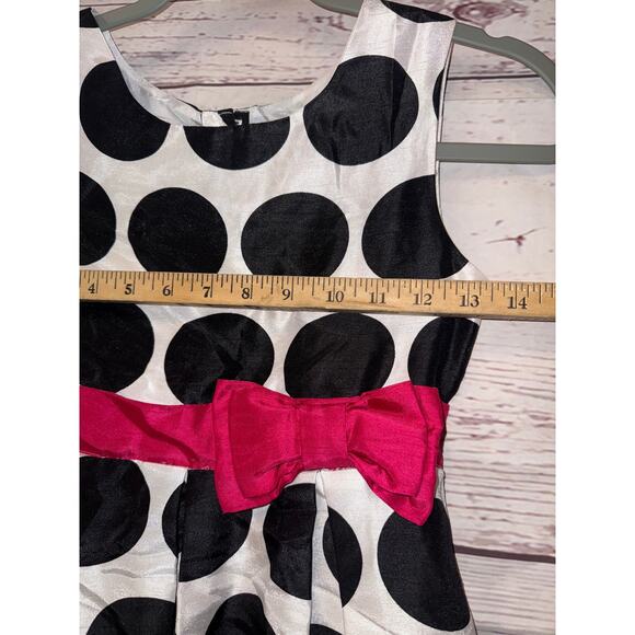 Cherokee White and Black Polka Dot Girls Fit and Flare Sz12 - Picture 8 of 9